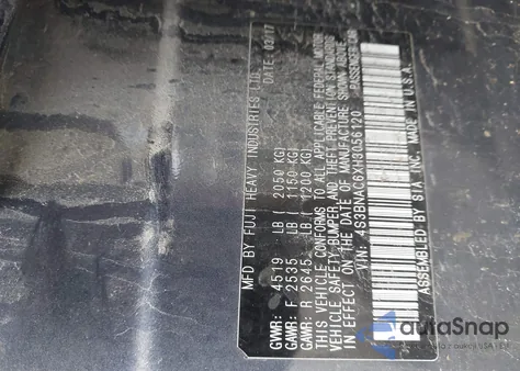 2017 Subaru Legacy 2.5I Premium из США, поврежденный, VIN 4S3BNAC6XH3056120